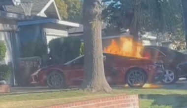 Suspect caught on camera setting Corvette on fire in Stockton driveway