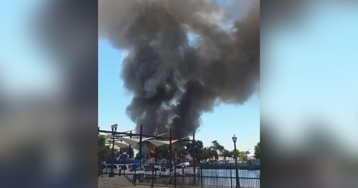 Fire burns old Stockton Iron Works building near waterfront