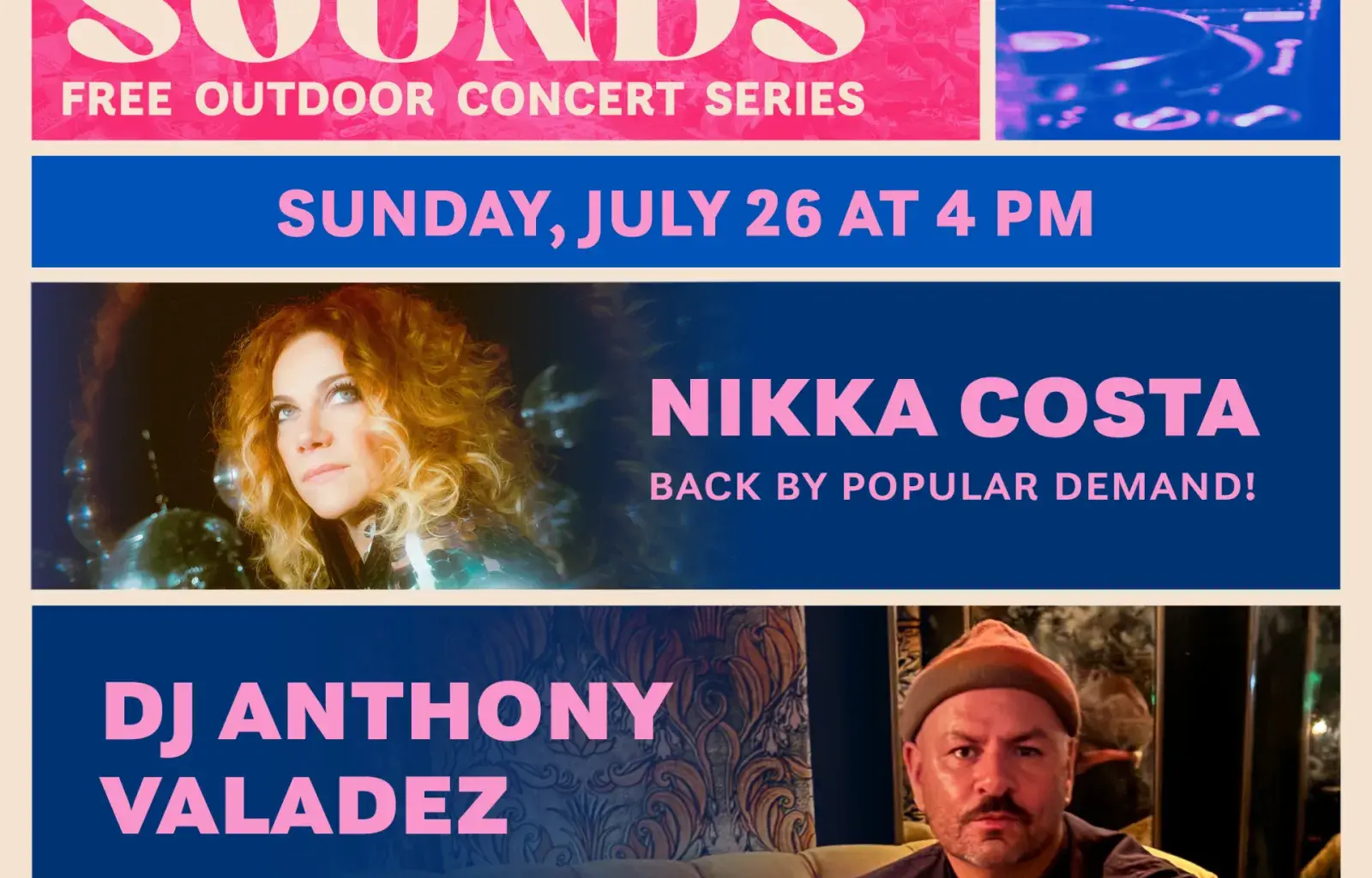 Nikka Costa and DJ Anthony Valadez at Summer Sounds