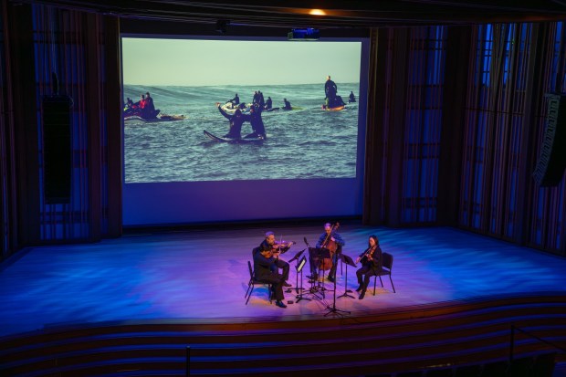 Art of Elan will present "Sounds & Swells," a multimedia concert with a string ensemble performing music synchronized to surf films, on Jan. 17 at The Conrad in La Jolla. (Todd A. Davidson)