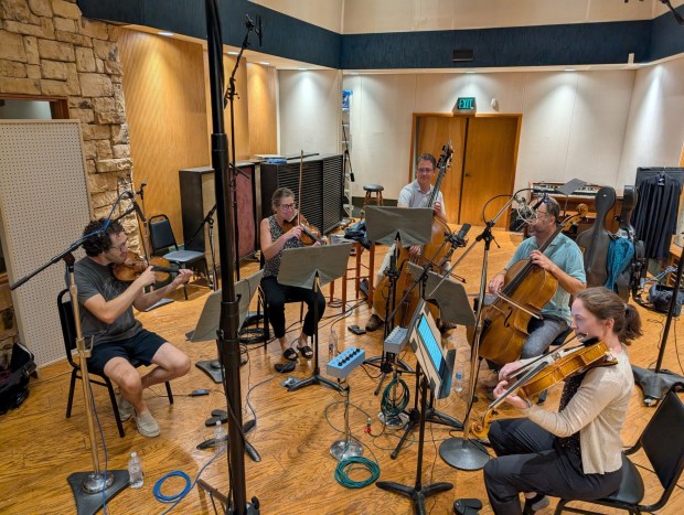 Art of Elan musicians in a recording session for the group's upcoming double album "Visions & Dreams," being released July 10 by Phenotypic Recordings. (Art of Elan)