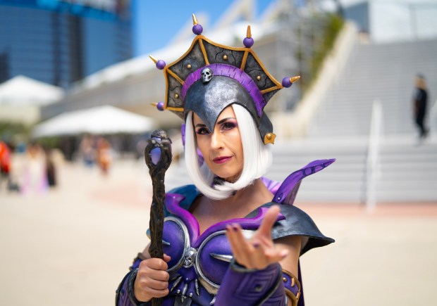 Shannon Lane of Orange County, California, is cosplaying as Evil-Lyn from Masters of the Universe at Comic-Con 2026. The annual event is held at the San Diego Convention Center in San Diego, CA, from July 22nd to 26th, 2026. (Nelvin C. Cepeda / The San Diego Union-Tribune)