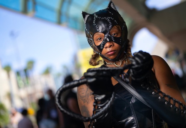 Miana Gordon from Lemon Grove, California is cosplaying as the Catwoman at Comic-Con 2026. The annual event is held at the San Diego Convention Center in San Diego, CA, from July 22nd to 26th, 2026. (Nelvin C. Cepeda / The San Diego Union-Tribune)