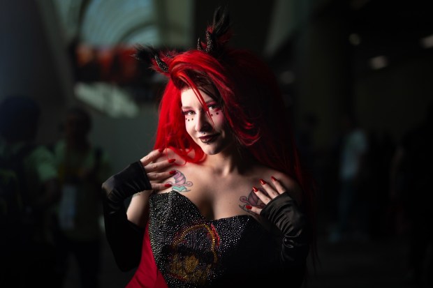 Skella Borealis from New York, is cosplaying as Alastor from Harbin Hotel at Comic-Con 2026. The annual event is held at the San Diego Convention Center in San Diego, CA, from July 22nd to 26th, 2026. (Nelvin C. Cepeda / The San Diego Union-Tribune)