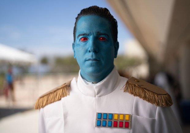 Jonathan Toft of Encinitas, California, is cosplaying as Grand Admiral Thrawn at Comic-Con 2026. The annual event is held at the San Diego Convention Center in San Diego, CA, from July 22nd to 26th, 2026. (Nelvin C. Cepeda / The San Diego Union-Tribune)