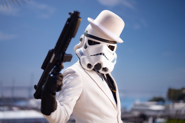 Andrew Dougherty of downtown San Diego, California , is cosplaying as Dappeer Storm Trooper from Star Wars at Comic-Con 2026. The annual event is held at the San Diego Convention Center in San Diego, CA, from July 22nd to 26th, 2026. (Nelvin C. Cepeda / The San Diego Union-Tribune)