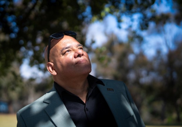 On a recent morning in San Diego, David Amaya, 57, stood outside, reflecting on how optimistic and uplifting his personal and professional life has become over the years. Amaya, who spent 25 years in five different California state prisons, incarcerated from 1990 to 2015, now finds himself returning to prison as a free man to help others transform their lives and prepare for reintegration into society. (Nelvin C. Cepeda / The San Diego Union-Tribune)