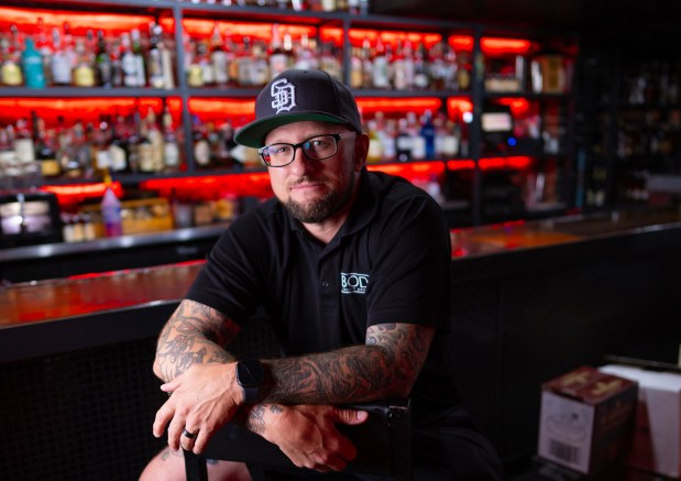 Sitting in the Prohibition's Liquor Bar in the Gaslamp Quarter, Ryan Andrews, 44, works as the beverage director for GBOD Hospitality Group..(Nelvin C. Cepeda / The San Diego Union-Tribune)