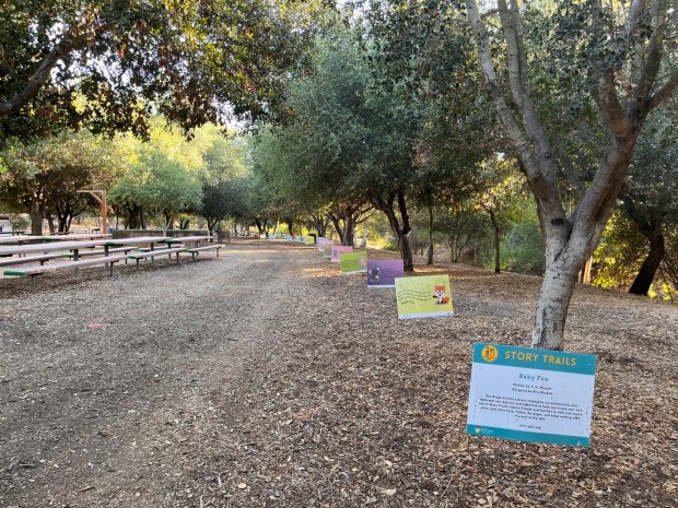 The San Diego County Library's story trail at Flynn Springs County Park offers an easy, short tale for children and families. (Maura Fox / The San Diego Union-Tribune)