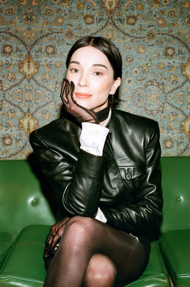 Annie Clark, known professionally as St. Vincent, strikes a pose at Electric Lady Studios in New York. (OK McCausland).