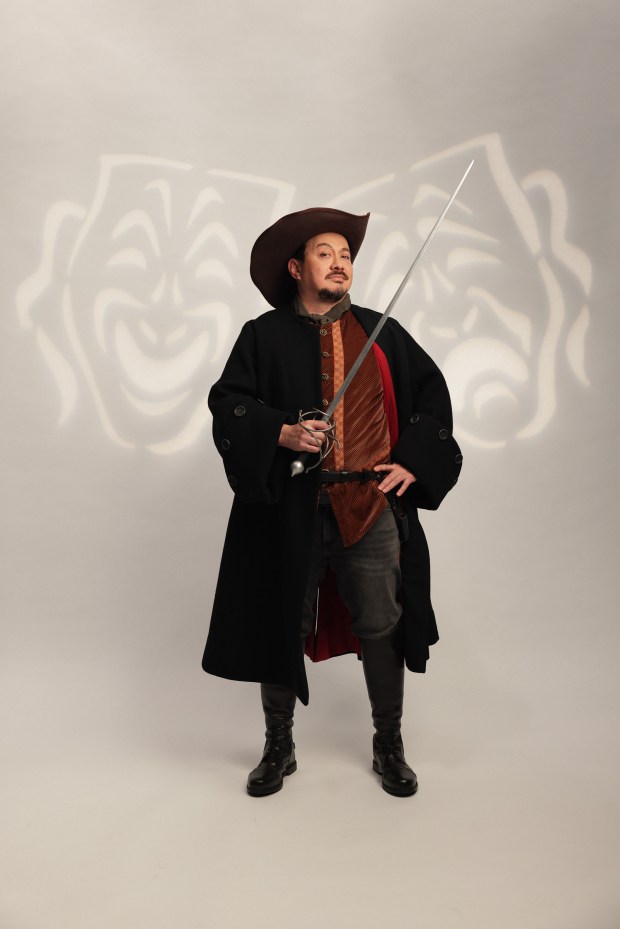 Michael Braun plays the title character in Jason O'Connell and Brenda Withers' "Cyrano," an adaptation of Edmond Rostand's 1897 French play "Cyrano de Bergerac," at The Old Globe. (Rich Soublet II)