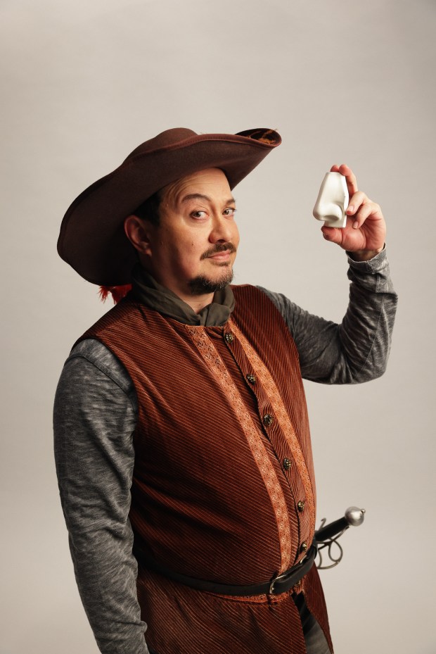 Michael Braun plays the title character in Jason O'Connell and Brenda Withers' "Cyrano," an adaptation of Edmond Rostand's 1897 French play "Cyrano de Bergerac," at The Old Globe. (Rich Soublet II)