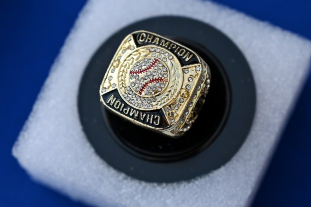 Championship rings for the Tijuana Municipal Little League team at the Otay baseball fields in Tijuana, Mexico on Monday, July 13, 2026. The little league team will represent Mexico for a third time during next month's Little League World Series. (Carlos Moreno / The San Diego Union-Tribune)
