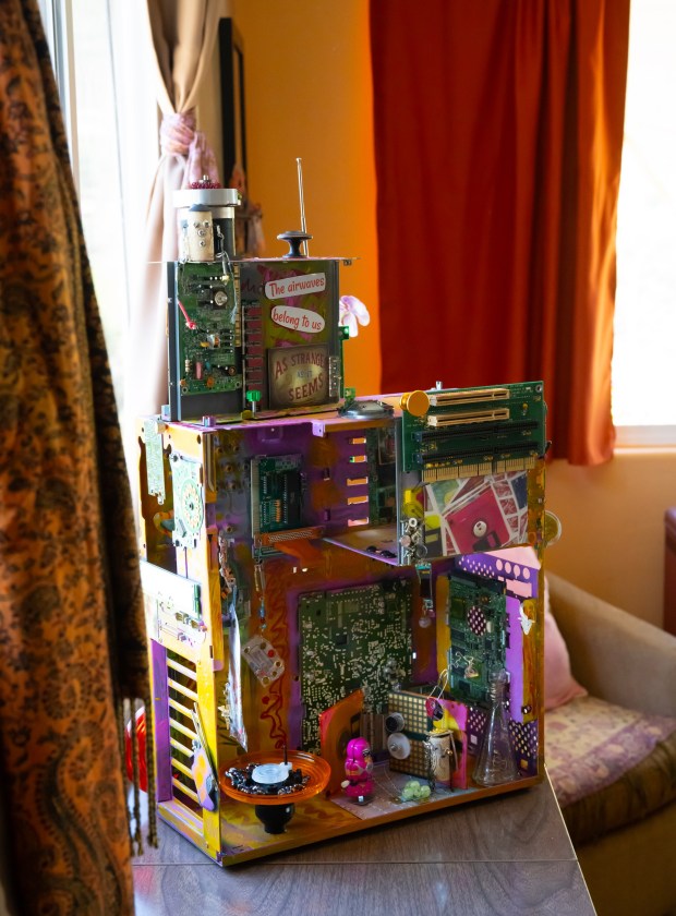 Richetts of Del Dios in San Diego County is a lesbian working artist and has a current exhibit at the Rancho San Diego Library on view through July 30. Several art pieces of her works are spread out throughout her home. (Nelvin C. Cepeda / The San Diego Union-Tribune)