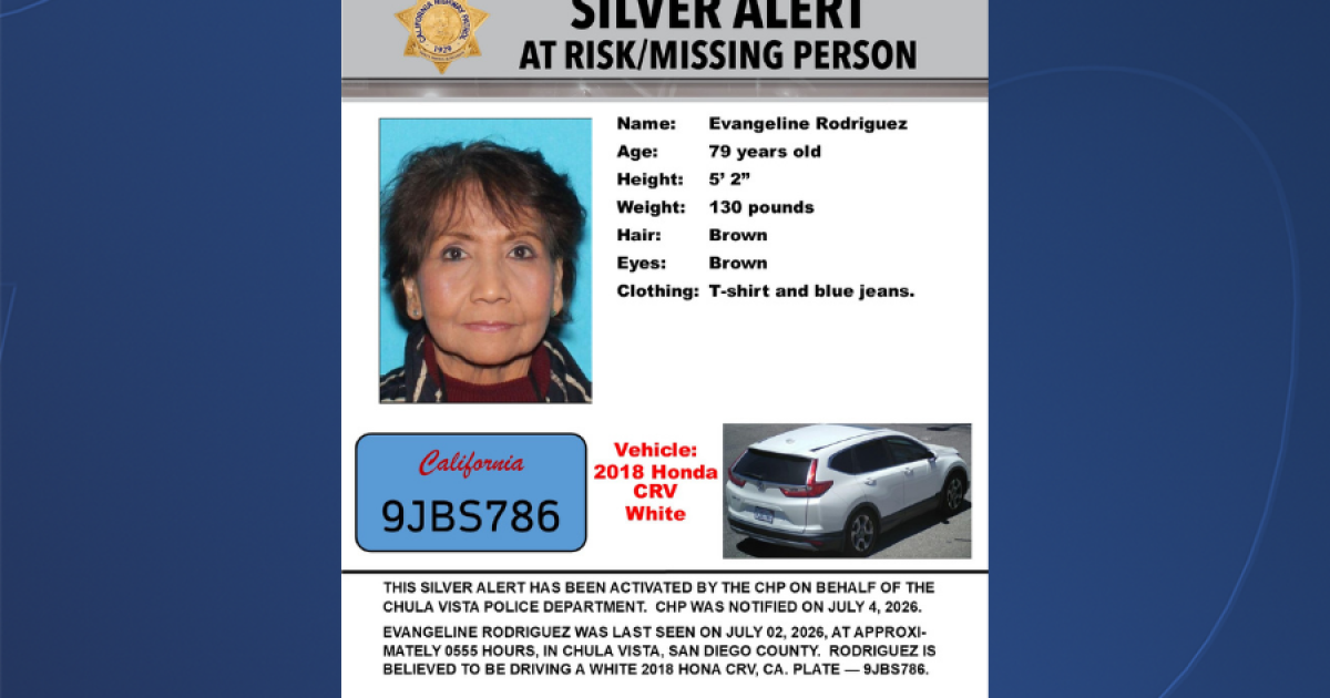 Silver Alert activated for woman, 79, in San Diego County