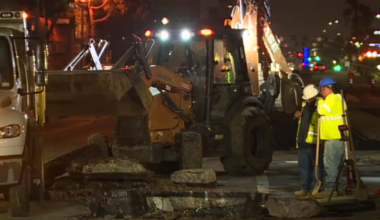 Water main break leads to road closure in San Diego's El Cerrito neighborhood