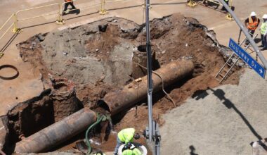 Sunset Boulevard remains closed indefinitely as ruptured trunk line repairs continue 'into this week'