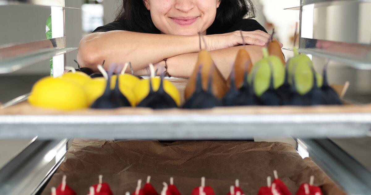 Happy Organics produce-inspired beeswax candles are handmade in L.A.