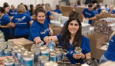 American First Credit Union employees lend hand at OC Food Bank