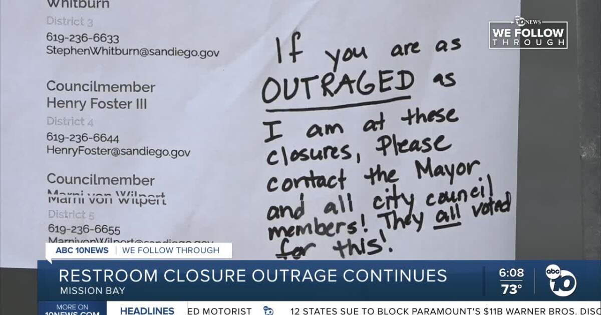 Mission Bay restroom closures frustrate visitors as heat wave hits San Diego