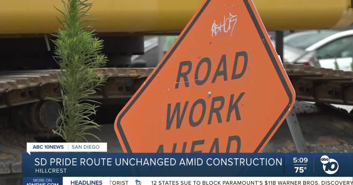 San Diego Pride parade route unchanged despite ongoing construction work