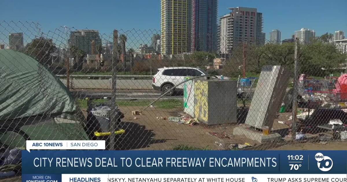 City renews deal to clear homeless encampments along state freeways