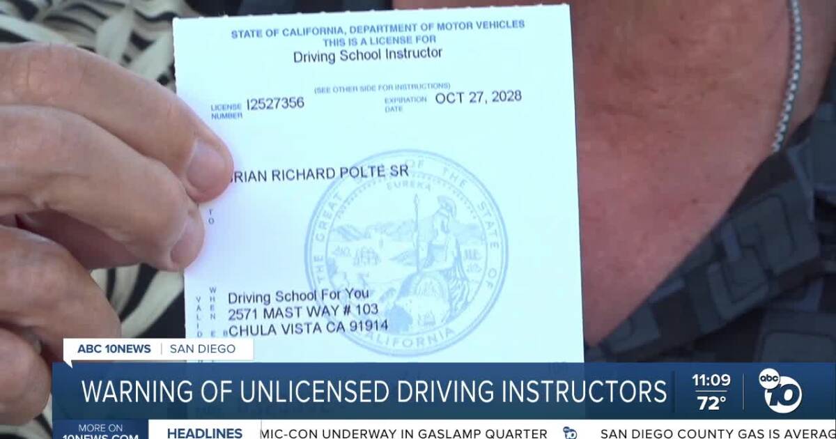 Driving school owner warns parents about unlicensed instructors