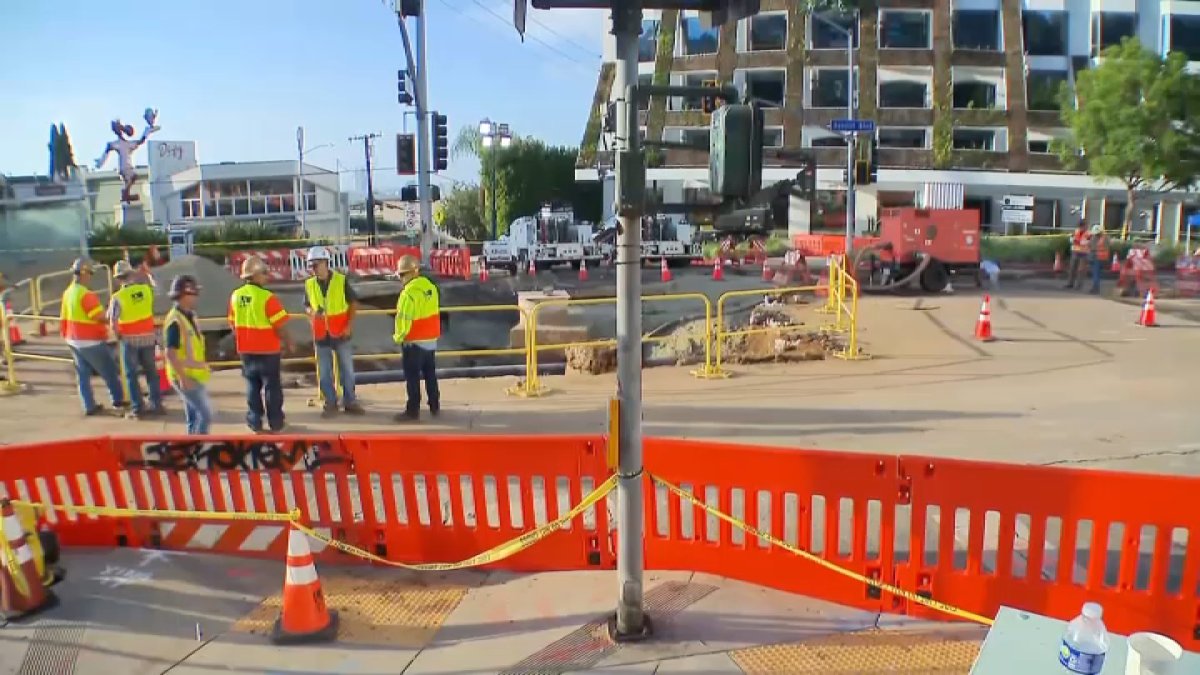 West Hollywood road closures remain after water main break – NBC Los Angeles