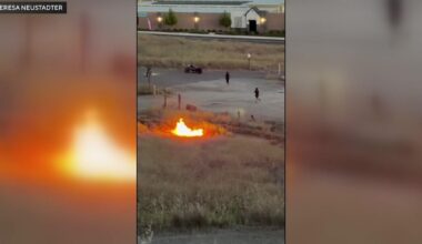 Video shows 2 running from fire near Folsom Lake, witness believes it started from firework
