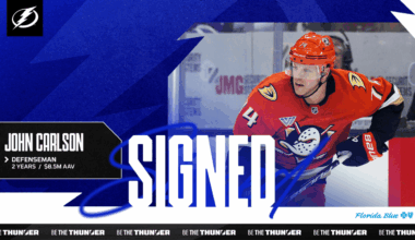 Lightning sign defenseman John Carlson to two-year contract