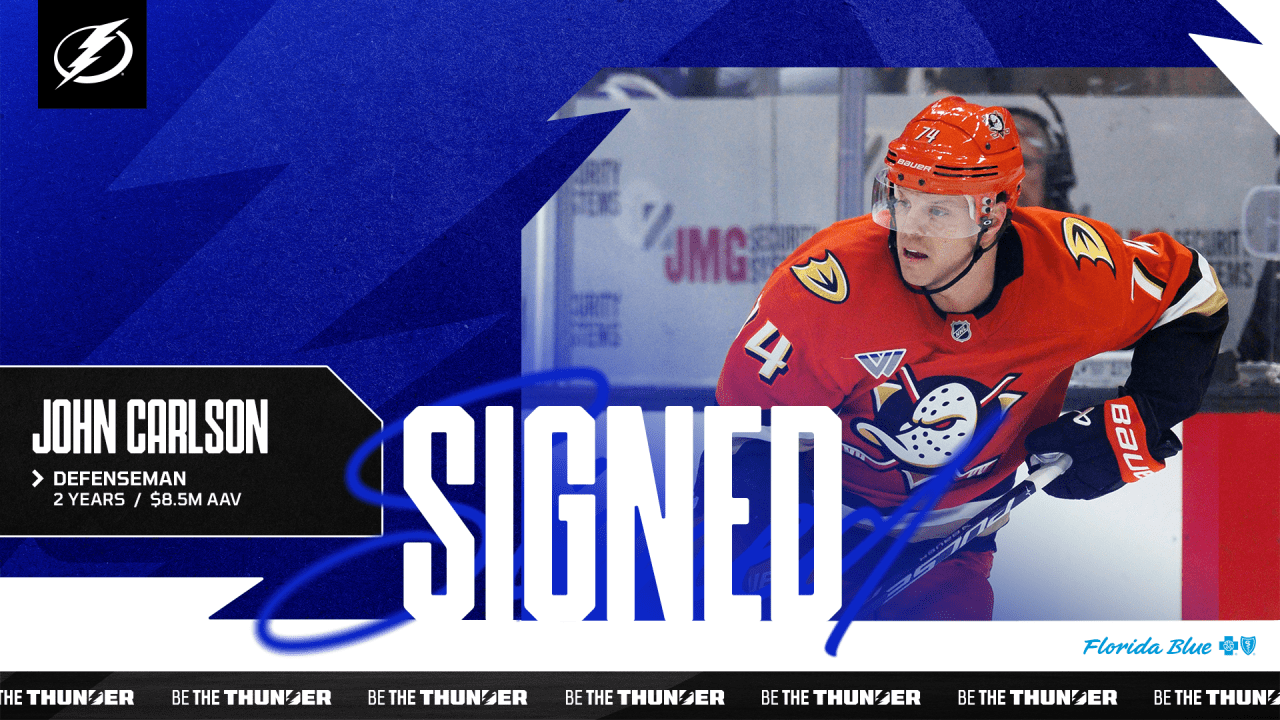 Lightning sign defenseman John Carlson to two-year contract