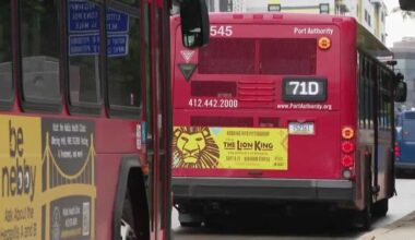 Red bus lanes to be installed in Pittsburgh's Oakland neighborhood Monday night