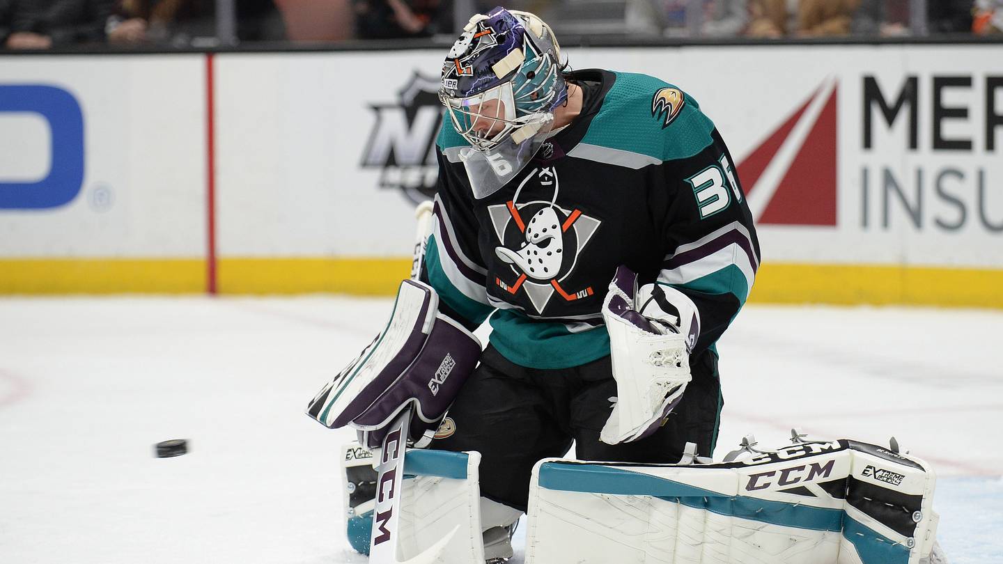Sergei Fedorov skating before puck drop with the Ducks in 2003