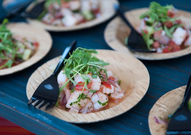 Shrimp ceviche with a spicy lime broth made by Red O during the 2017 Pacific Wine and Food Classic. (Photo by Nick Agro, Orange County Register/SCNG)