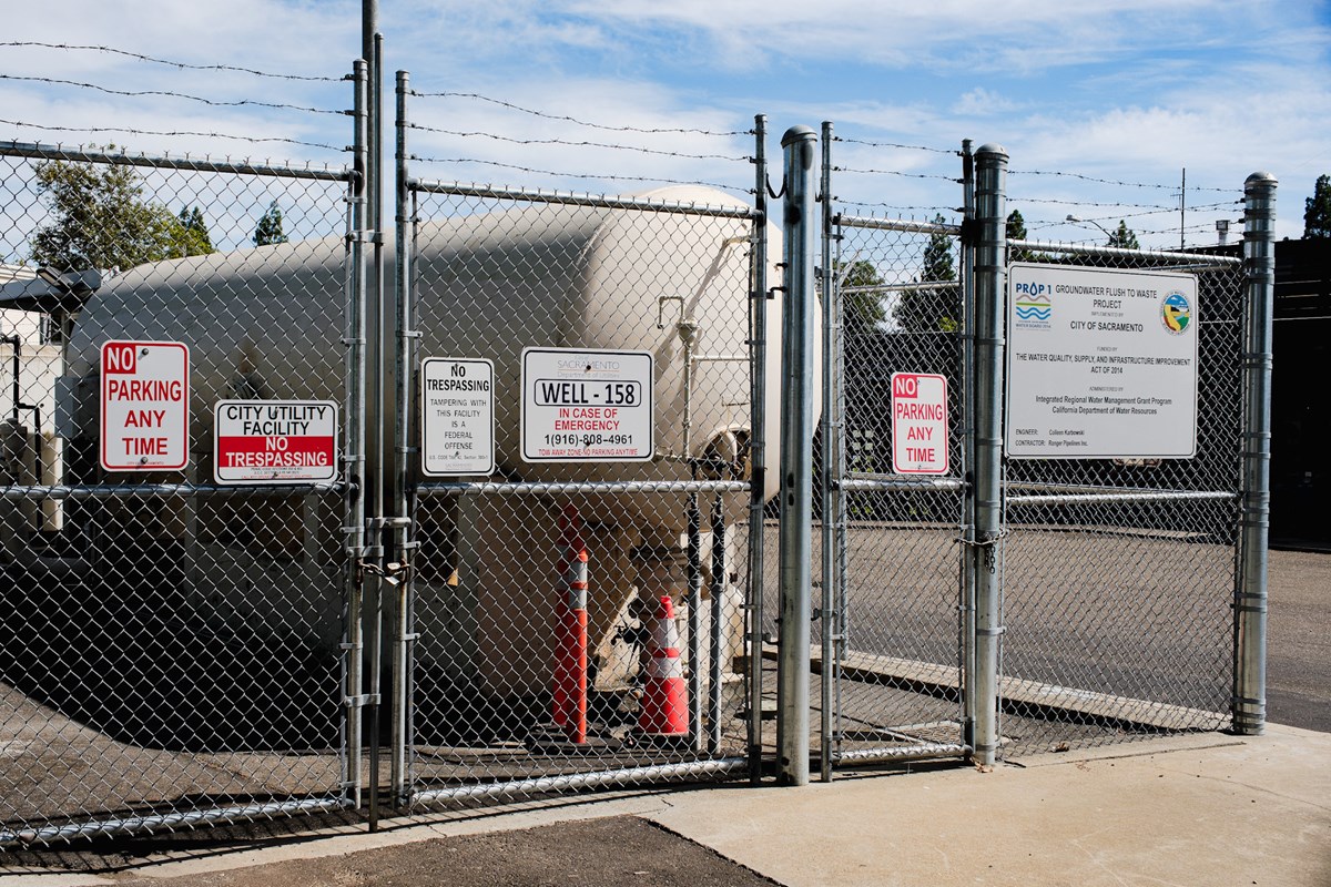 A map of the wells contaminated with PFAS identified in a 2022 lawsuit the city of Sacramento filed against chemical manufacturers.