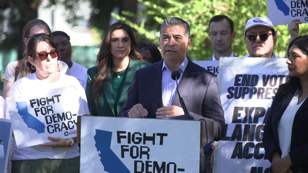Xavier Becerra dodges reporters during event at state Capitol