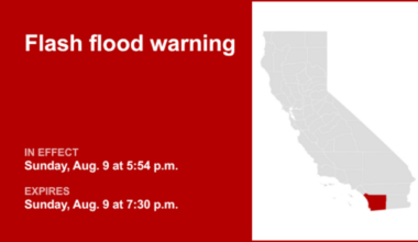 UPDATE: Flash flood warning active for San Diego County Sunday evening