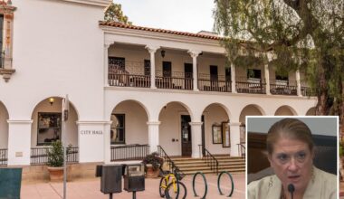 Santa Barbara erupts over guillotine sign at City Hall