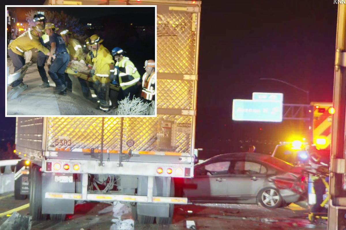 Chaos on California's State Route 4 as big rig smashes into cars