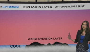An inversion layer makes Bay Area mountains warmer, not colder, at high elevations