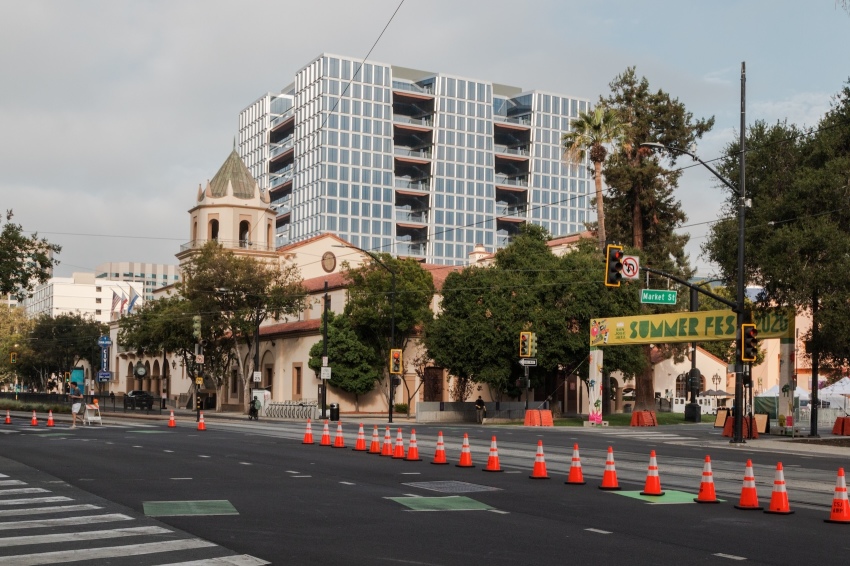 The annual San Jose Jazz Summer Fest is held in downtown San Jose, California. 