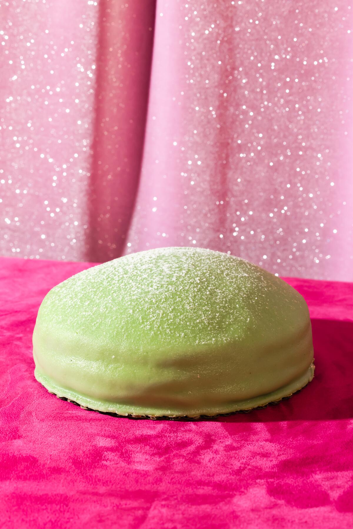 The Princess Cake from Copenhagen Pastry, photographed in the Los Angeles Times Kitchen.