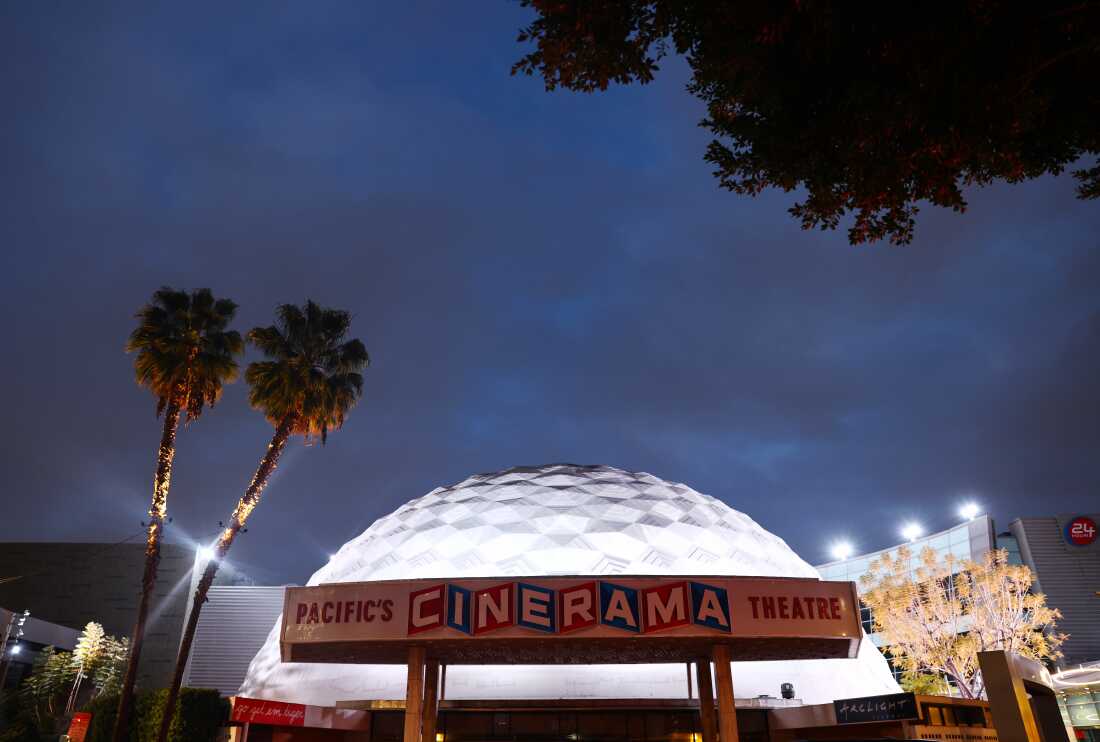 The Cinerama Dome in Los Angeles in April 2021.
