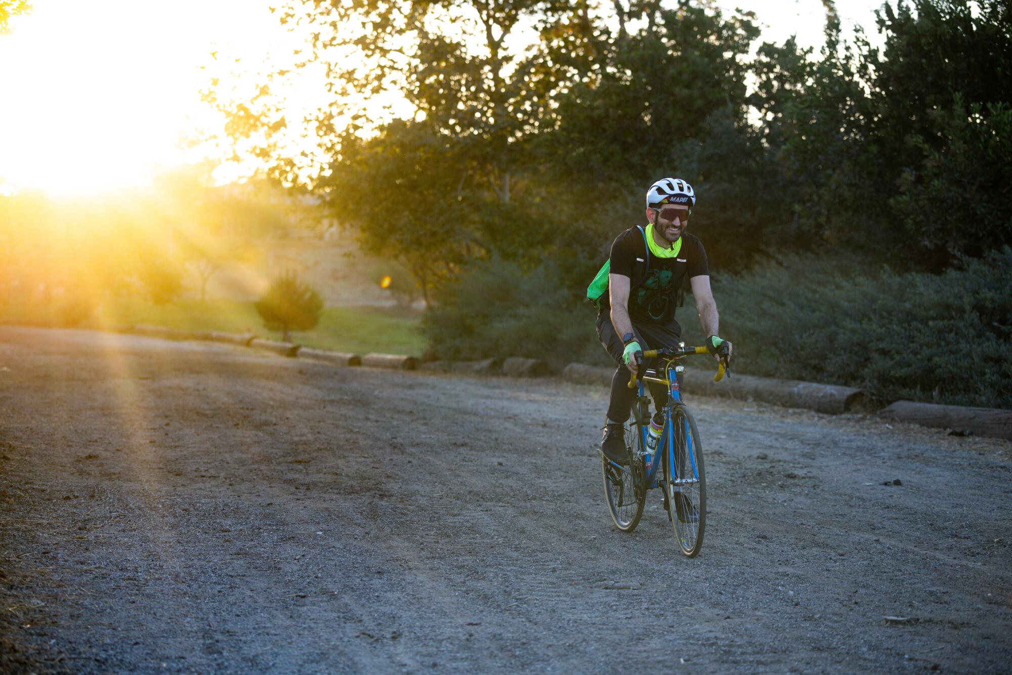 Marc Papas riding in Elysian Park 