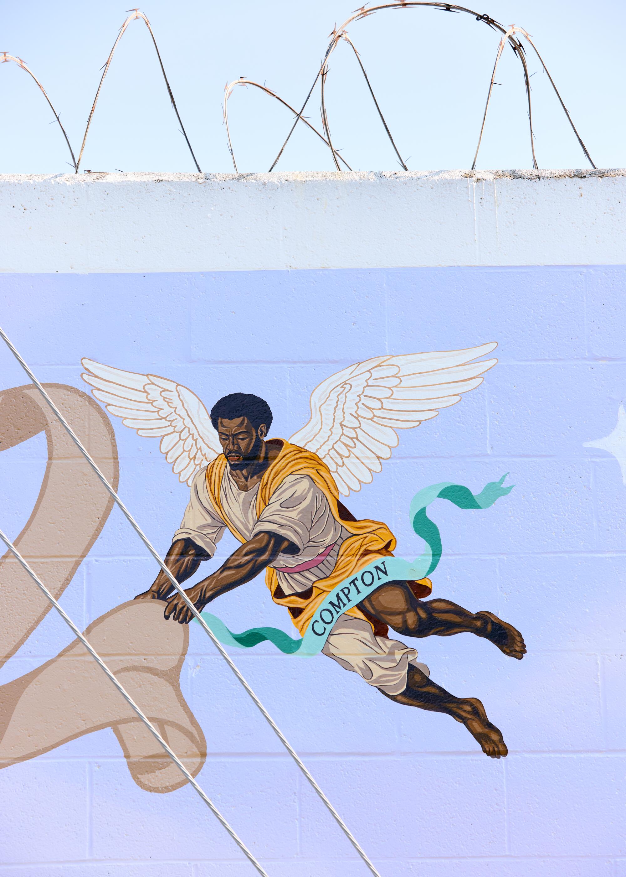 Detail of the first mural of "Los Angelitos" series, by artist Anthony Pittman. Jennelle Fong / For The Times.