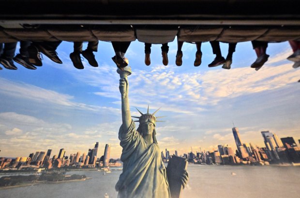 Riders approach the Statue of Liberty during opening day of Soarin' Across America at Disney California Adventure in Anaheim on Thursday, July 2, 2026. The patriotic nod to the United States' Semiquincentennial temporary replaces Soarin' over the World. (Photo by Jeff Gritchen, Orange County Register/SCNG)