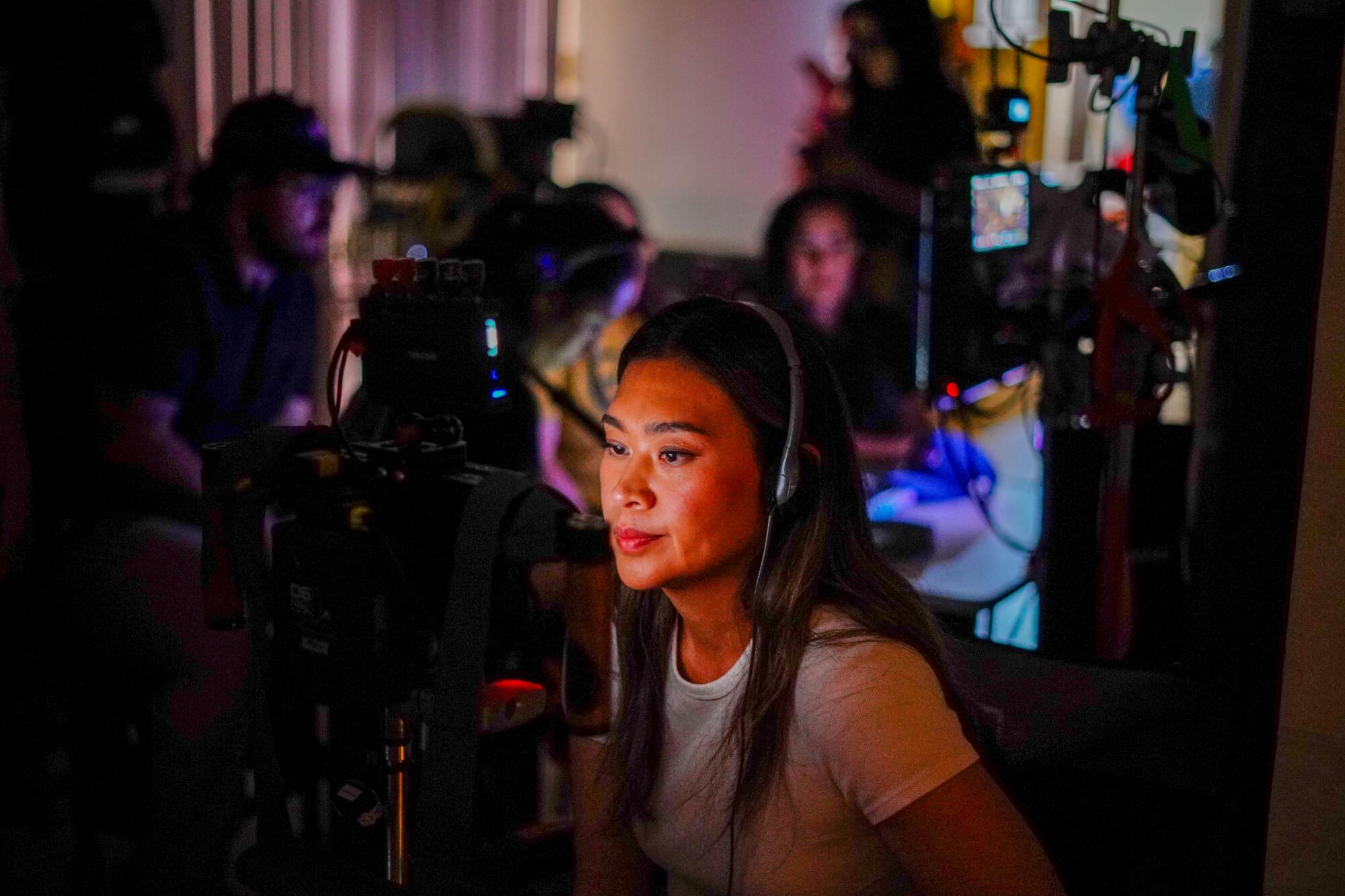 Director Sylvia Ray on set of "The Middle."