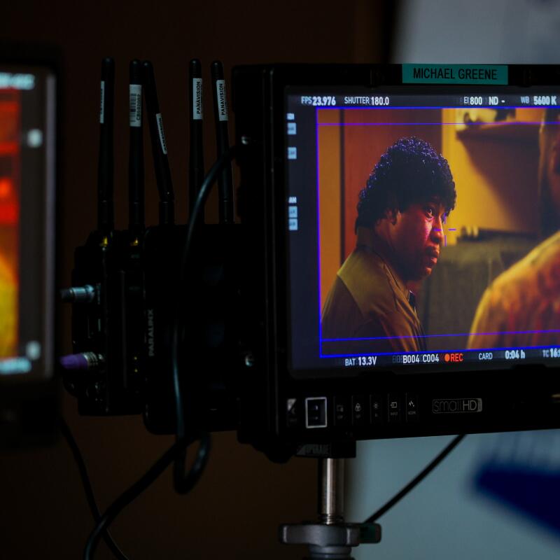 Maurice Hall films a scene for the film "The Seed."