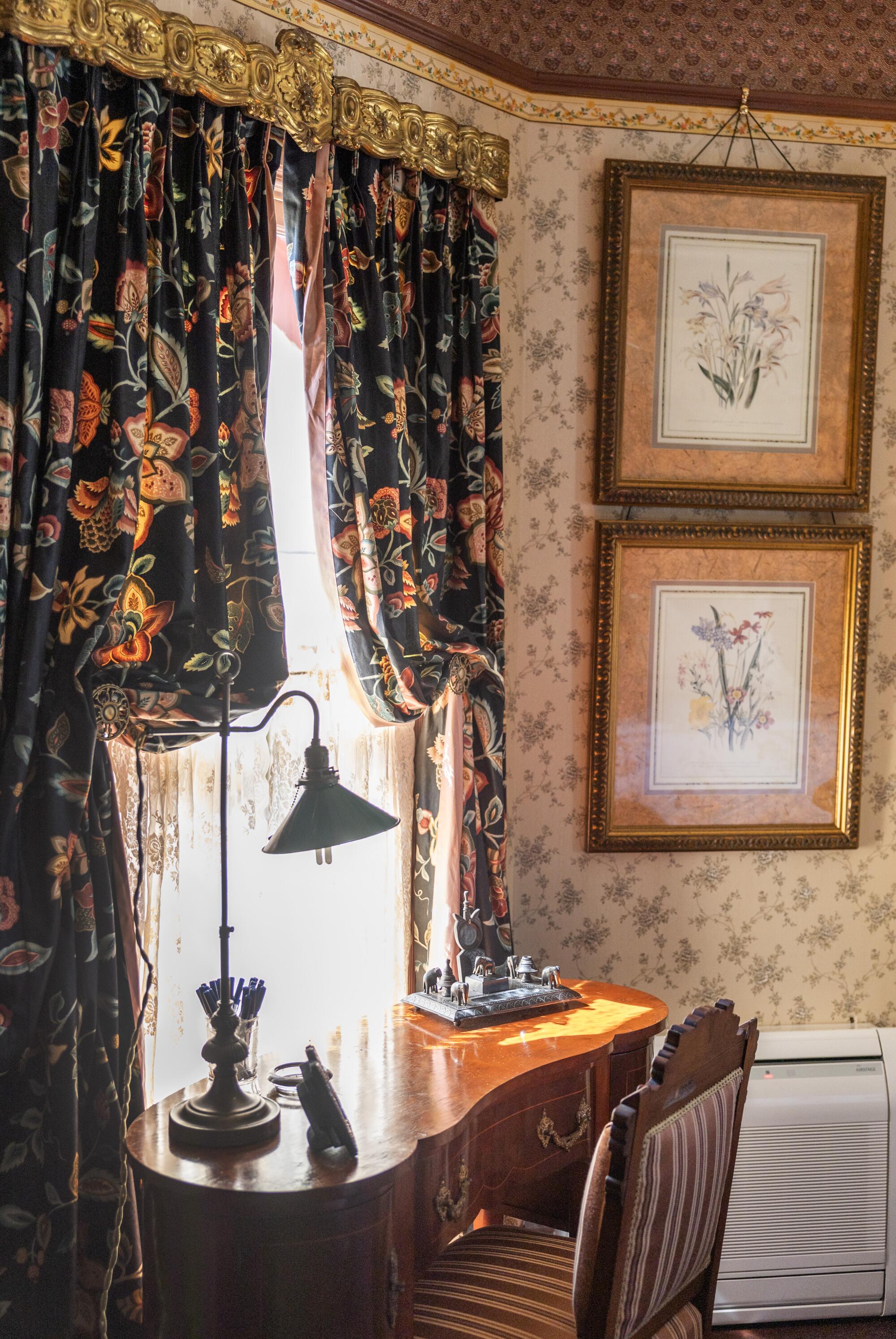 A writing desk in the Blair House's Luther Reed Suite.