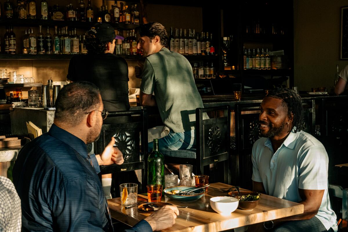 LOS ANGELES CA - July 21, 2026: Guests in the dining room at A Ti in Los Angeles on Tuesday, July 21, 2026 (Ron De Angelis / For The Times)